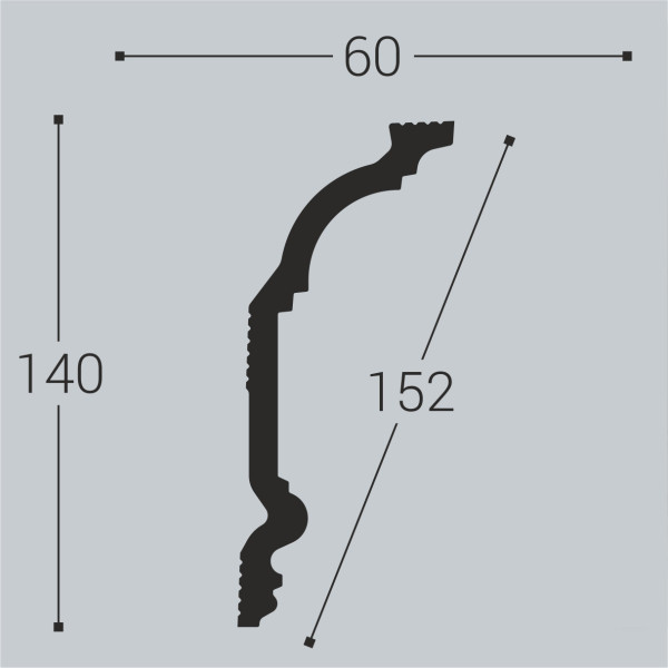 Карниз XPS К 2 (140х60)