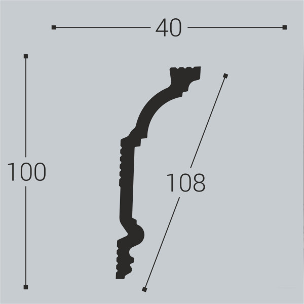 Карниз XPS К 3 (100х40)