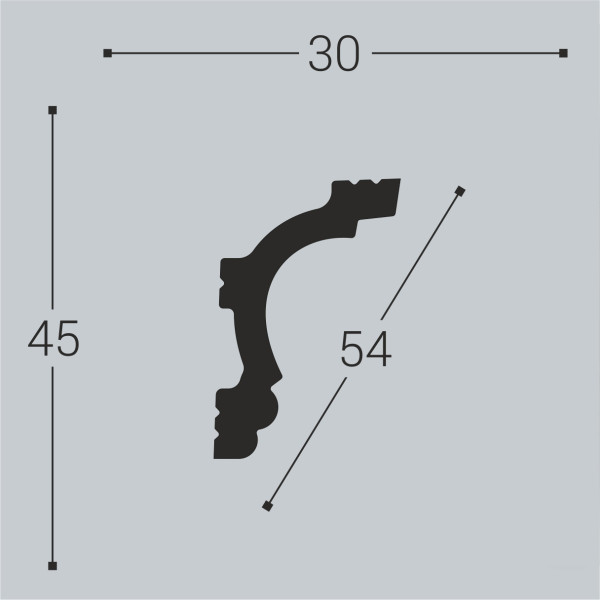 Карниз XPS К 8 (45х30)