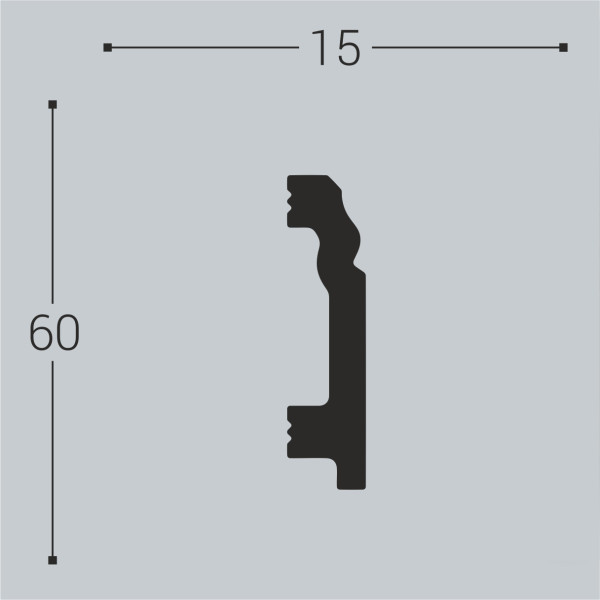 Плинтус напольный XPS П 1 (60х15)