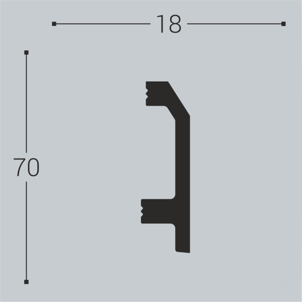Плинтус напольный XPS П 11 (70х18)