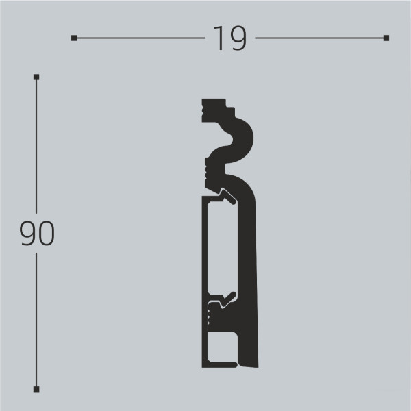 Плинтус напольный XPS П 14 (90х19)