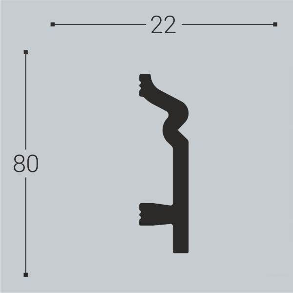 Плинтус напольный XPS П 2 (80х22)