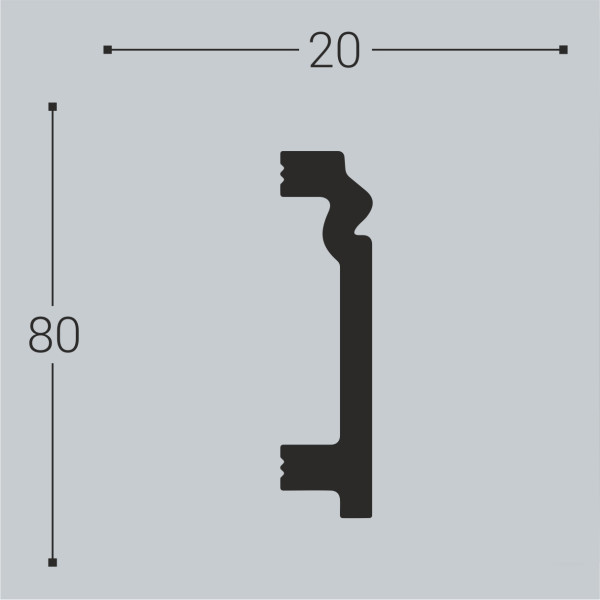 Плинтус напольный XPS П 3 (80х20)