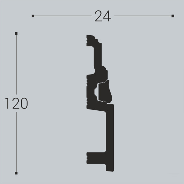 Плинтус напольный XPS П 6 (120х24)