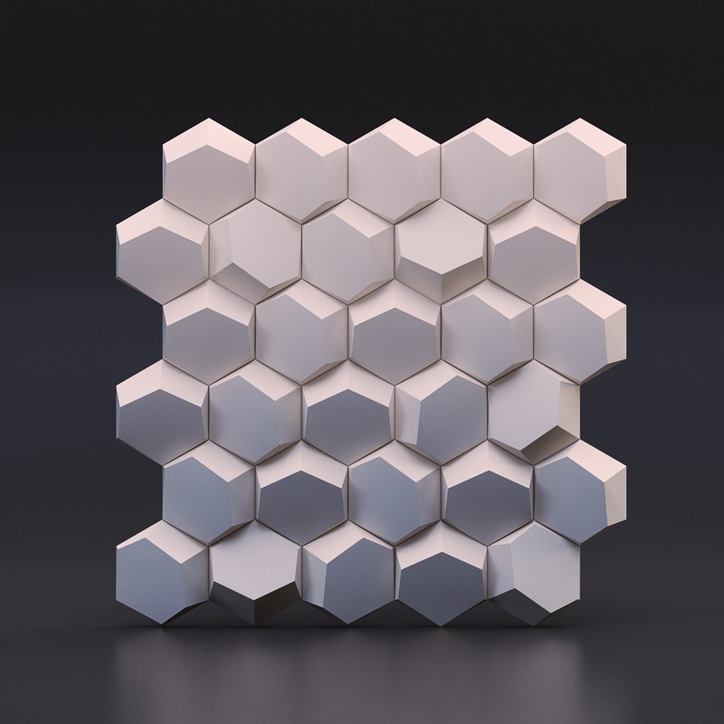 Гипсовые 3D-панели Улей 50x50 см