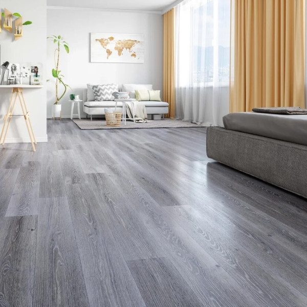 Кварцевый ламинат Fargo Comfort Дуб Серый Иней 379-1, 33 класс, Толщина 4 мм, 2,196 м2