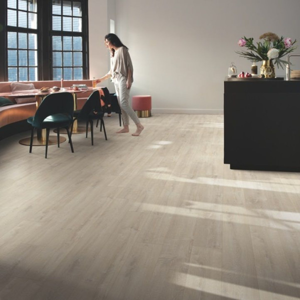 ПВХ плитка замковая Quick Step Balance Click BACL 40158 Дуб бархатный бежевый, 32 класс, Толщина 4,5 мм, 2,105 м2
