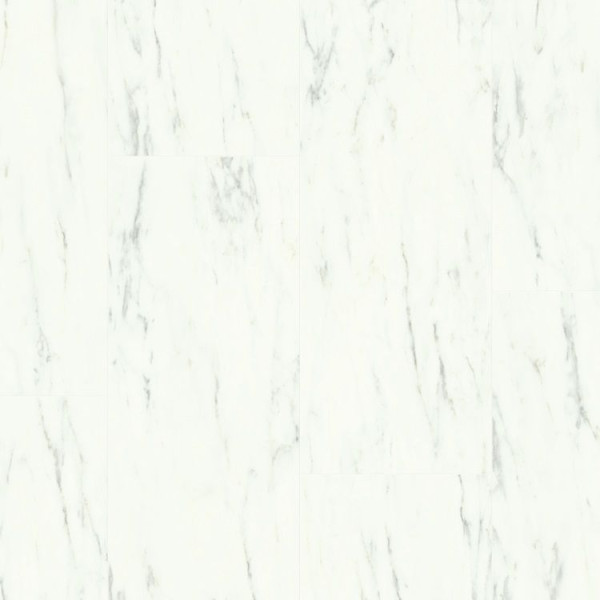 ПВХ плитка клеевая Quick Step Ambient Glue Plus AMGP 40136 Мрамор каррарский белый, 33 класс, Толщина 2,5 мм, 3,841 м2